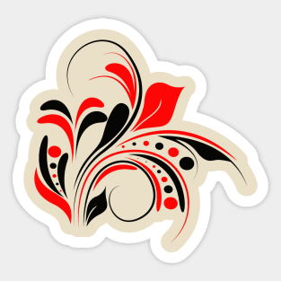 Red and black flower Sticker